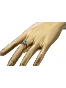 Кольцо Винтаж украшения Изумруд Стерлинговое серебро с покрытием из розового золота vrc366rp